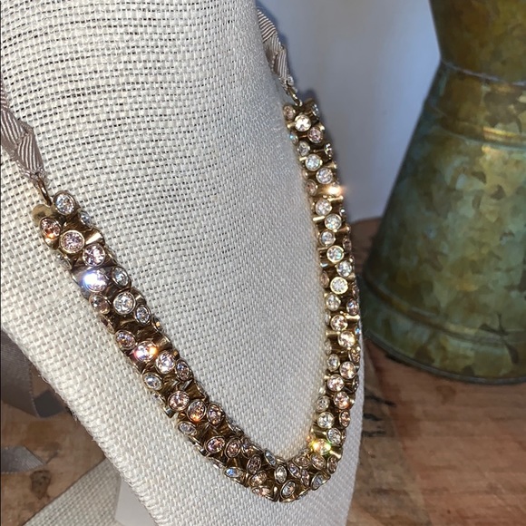 NWOT Ann Taylor Rhinestone & Ribbon Rope Necklace - Picture 4 of 8